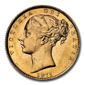 1871 Great Britain Gold Sovereign Victoria