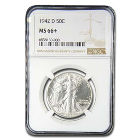 1942-D Walking Liberty Half Dollar MS-66+