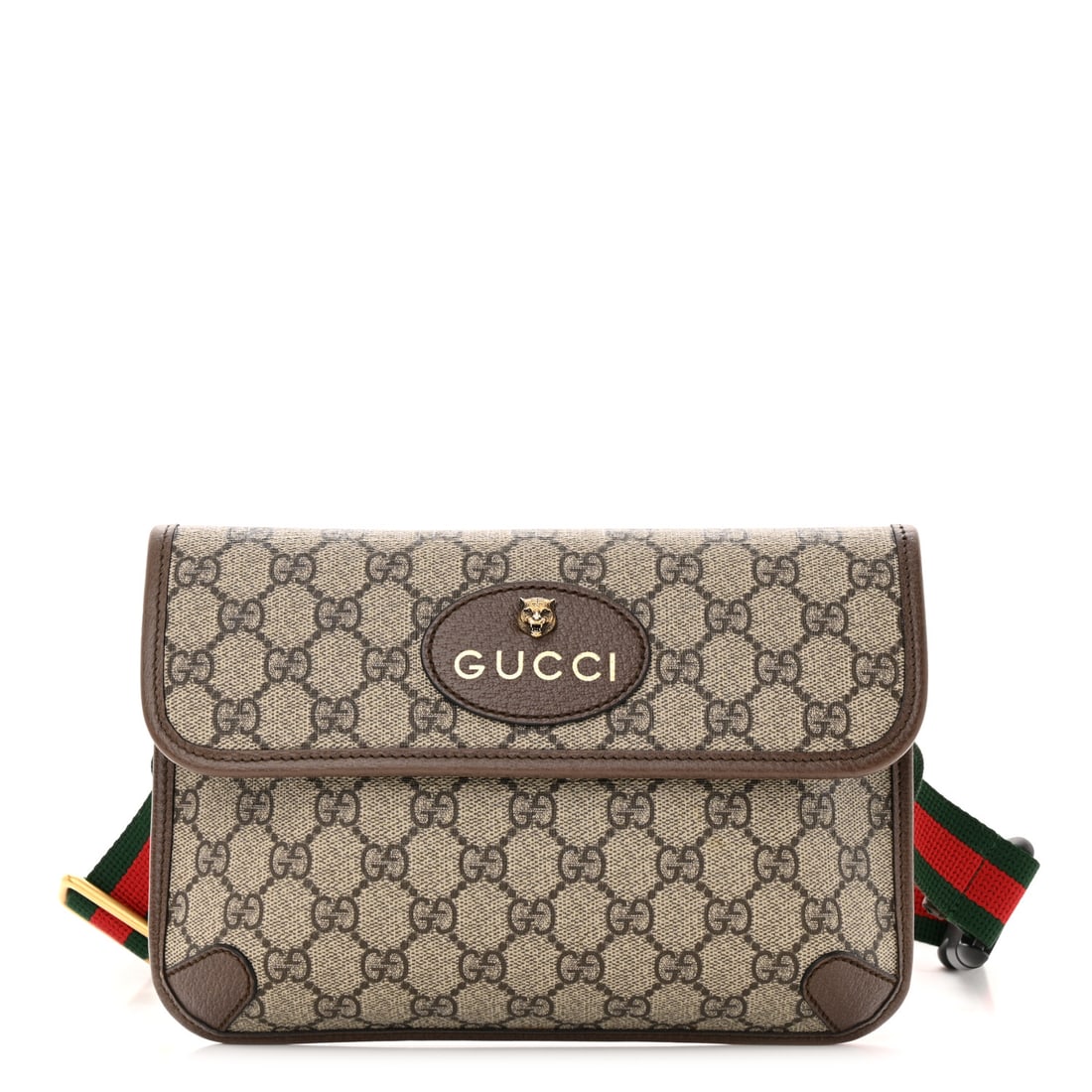 Gucci GG Supreme Monogram Neo Vintage: Gucci GG Supreme Monogram Neo Vintage Web Belt Bag Brown This is the authentic GUCCI GG Supreme Monogram Neo Vintage Web Belt Bag in Brown. This belt bag is crafted of the classic GG supreme monogram
