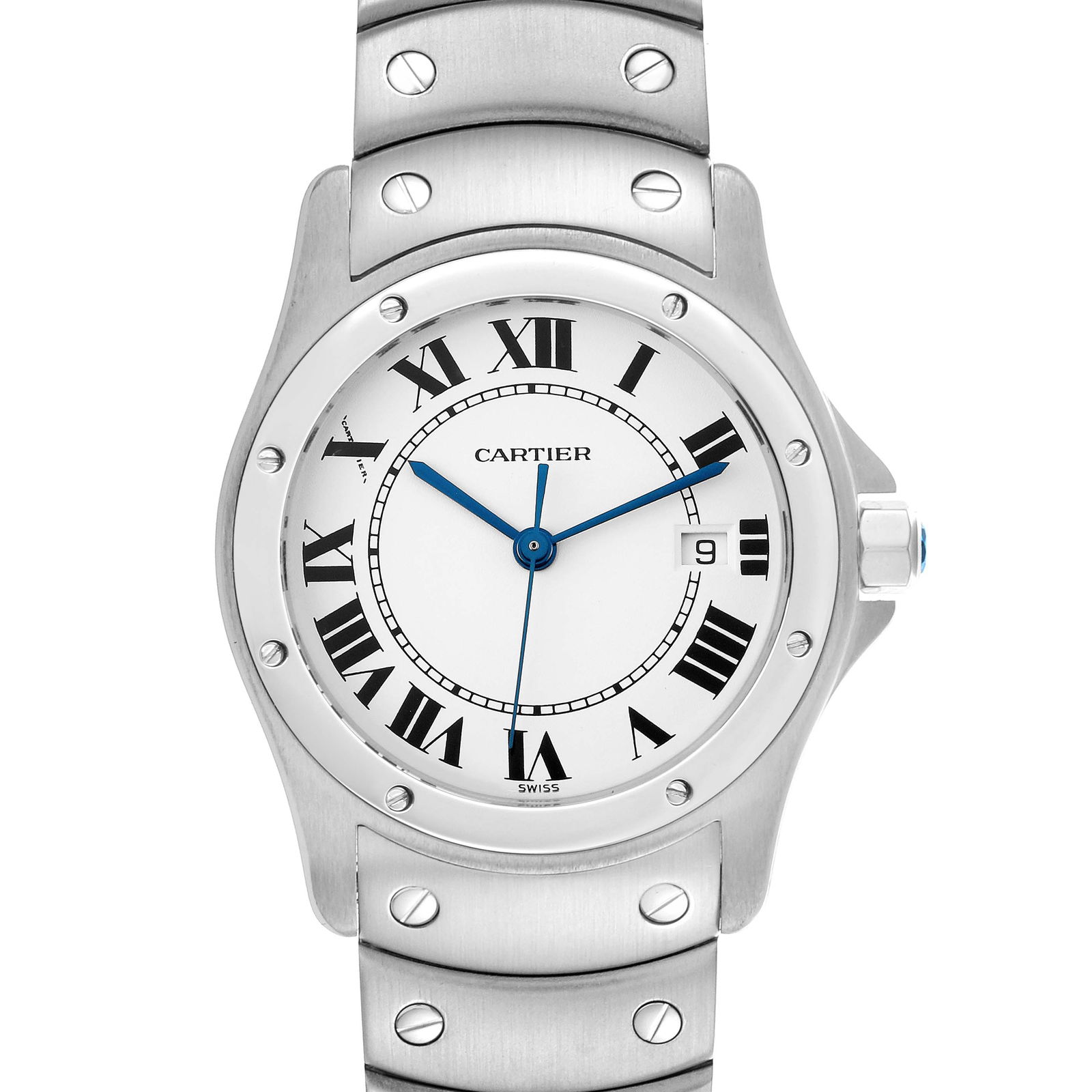 Cartier Santos Ronde 30mm Silver Dial: Cartier Santos Ronde 30mm Silver Dial Steel Ladies Watch W20027K1 SKU no: RBJ67202 Brand: Cartier Model Name: Cartier Santos Ronde 30mm Silver Dial Steel Ladies Watch W20027K1 Model Number: W20027K1 S