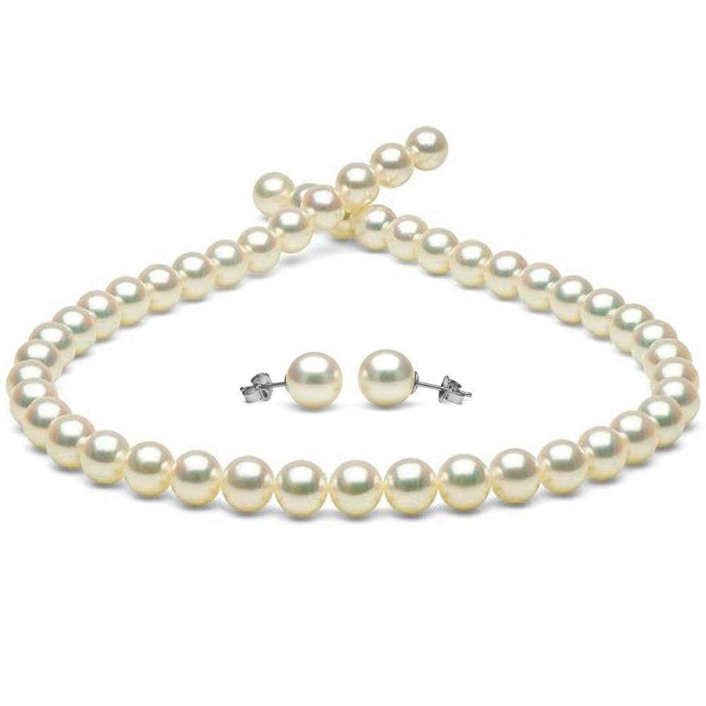 White Hanadama Japanese Akoya Pearl Jewelry Set, 8.5-9.0mm: White Hanadama Japanese Akoya Pearl Jewelry Set, 8.5-9.0mm 14K Yellow Gold / 14kt Yellow Gold Ball Clasp Guidelines for Bidding We recommend for all bidders to review the LiveAuctioneers bidding FAQ t
