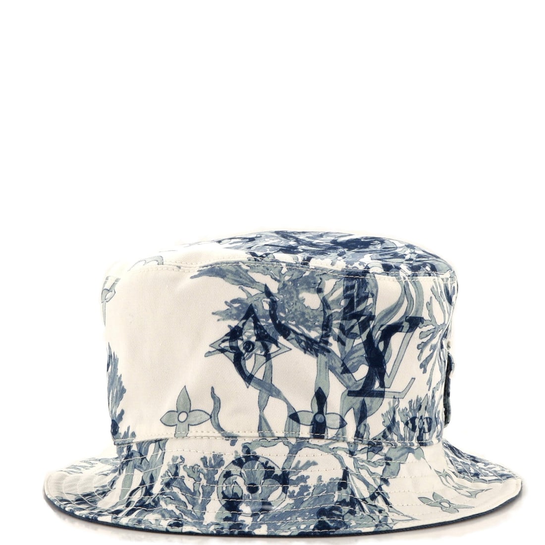 Louis Vuitton LV Play Bucket Hat: Louis Vuitton LV Play Bucket Hat Limited Edition Aquagarden Monogram Cotton Exterior Color: Blue, Print Interior Color: Blue Exterior Material: Cotton Interior Material: Cotton Hardware Color: Blue <b
