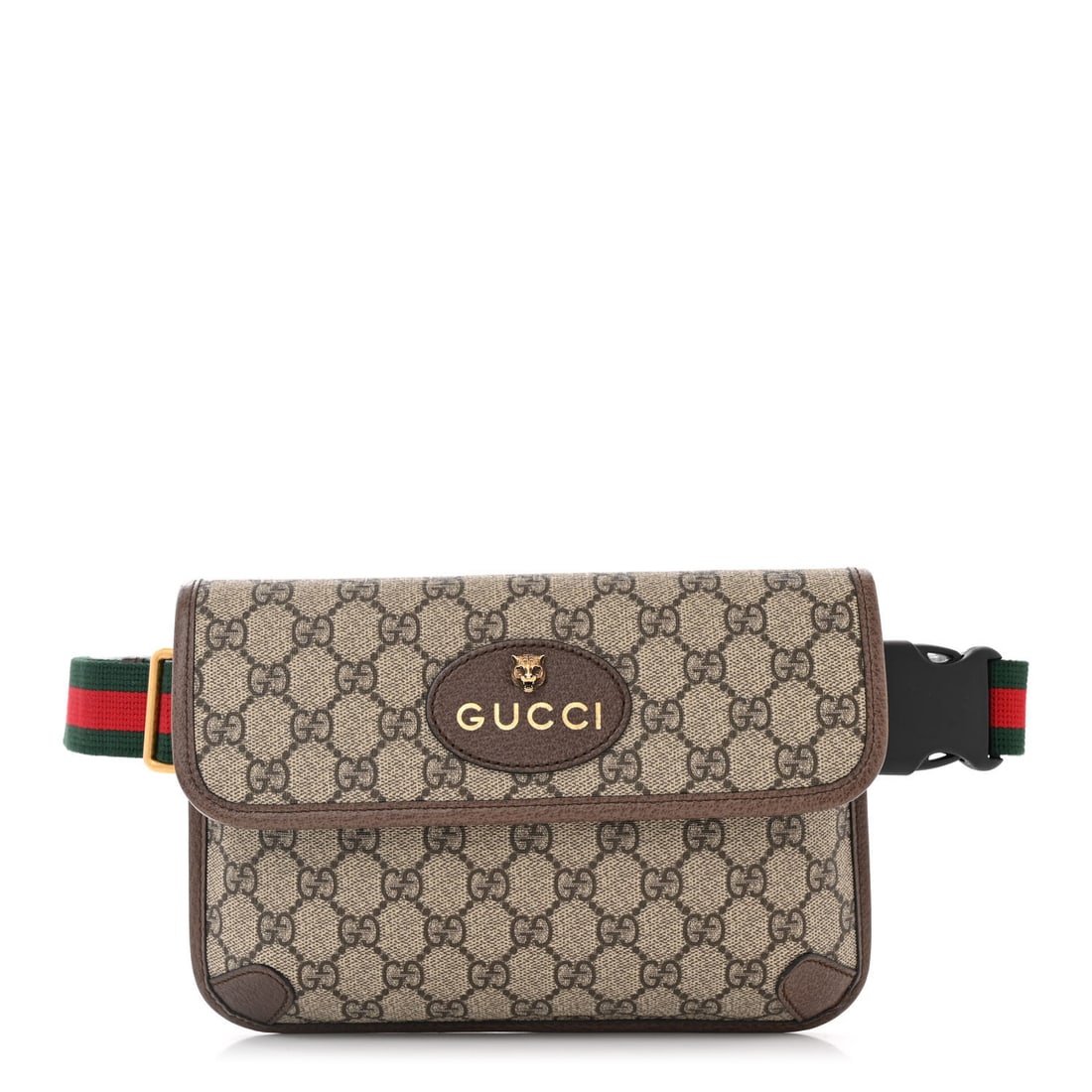 Gucci GG Supreme Monogram Neo Vintage: Gucci GG Supreme Monogram Neo Vintage Web Belt Bag Brown Brand: GUCCI Condition: Excellent Condition Details: Hardware: Plating wear, Handle: Pilling, Interior: Marks, frayed stitch(es), Exterior: Fai