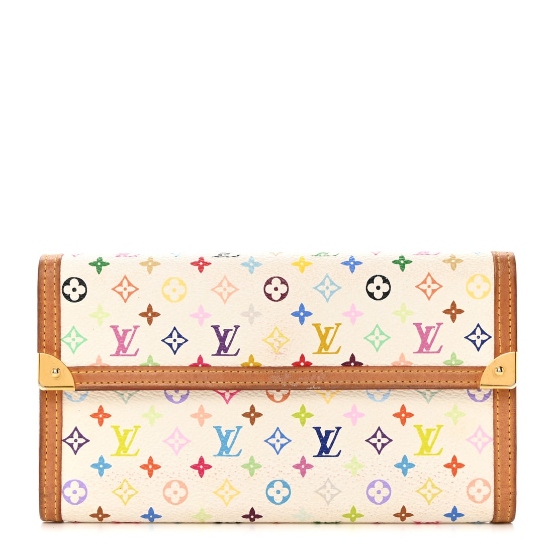 Louis Vuitton LOUIS VUITTON Monogram Multicolor: Louis Vuitton LOUIS VUITTON Monogram Multicolor Porte Tresor International Wallet White Brand: LOUIS VUITTON Condition: Shows Wear Condition Details: Interior: Residue marks, creases, scuffs, surface
