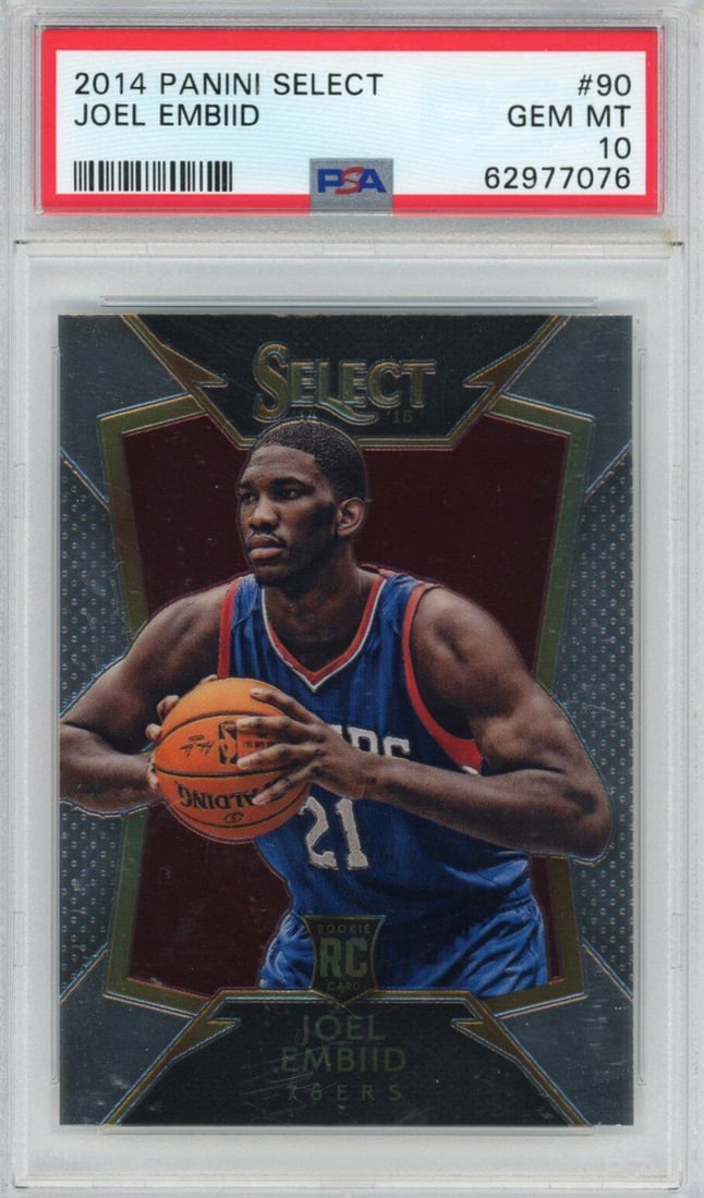 Graded 2014-15 Panini Select Joel Embiid: Graded 2014-15 Panini Select Joel Embiid #90 Rookie RC Basketball Card PSA 10 Graded 2014-15 Panini Select Joel Embiid #90 Rookie RC Basketball Card PSA 10 SKU no: RBJ7242585669720 Guidelines for Bidd