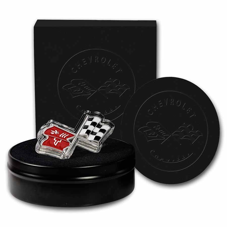 Corvette 1 oz Proof Silver Shaped: Corvette 1 oz Proof Silver Shaped Flag Emblem Product ID: 257928 Grade: None Grade Service: None Mint Mark: N/A - Not Available Metal Content: 1 troy oz Purity: .999 Diameter: N/A mm