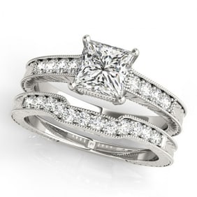 1.81 ctw VS/SI Princess Diamond Wedding Antique 14k White Gold