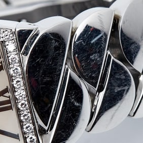 Cartier Silver Stainless Steel Diamond La