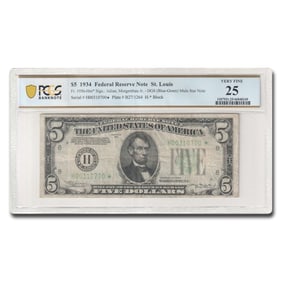 1934* (H-St. Louis) $5.00 FRN VF-25
