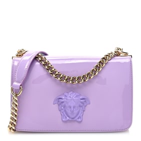 Versace Patent Palazzo Medusa Chain Shoulder