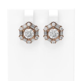 3.74 ctw Diamond Earrings 18K Rose Gold