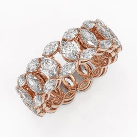 7.42 ctw Marquise Cut Diamond Eternity Band 18K Rose Gold