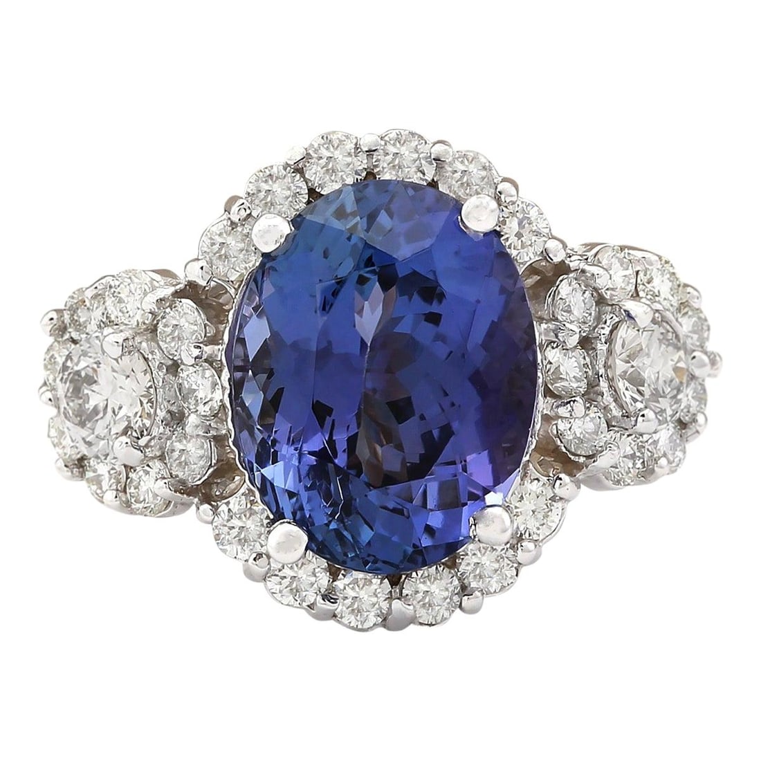 Tanzanite Diamond Ring 14K White Gold