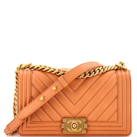 Chanel Boy Flap Bag Chevron Lambskin