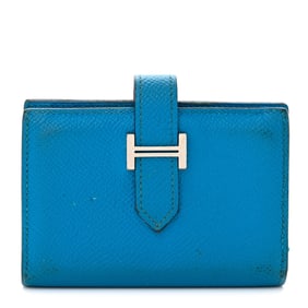 Hermes Epsom Mini Bearn Wallet Bleu