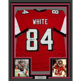 framed autographed/signed roddy white 35x39 atlanta