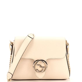 Gucci Interlocking Chain Crossbody Bag Leather