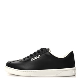 Chanel Calfskin Womens Sneakers 38 Black