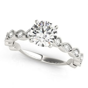 Natural 1.75 ctw Diamond Solitaire Ring 14k White Gold