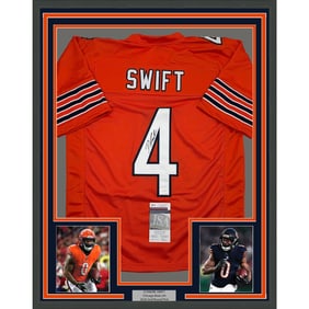 framed autographed/signed dandre swift 35x39 chicago