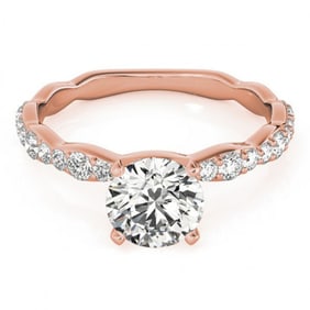 0.93 ctw Certified VS/SI Diamond Ring 18k Rose Gold