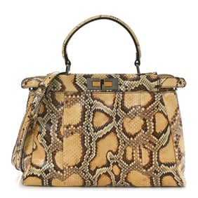Fendi Snakeskin Medium Peekaboo Iconic Satchel