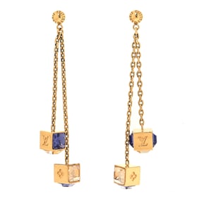 Louis Vuitton Crystal Gamble Earrings Azur