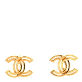 Chanel Metal Obazine CC Earrings Gold