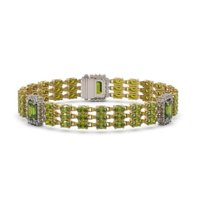 26.64 ctw Tourmaline & Diamond Bracelet 14K Yellow Gold