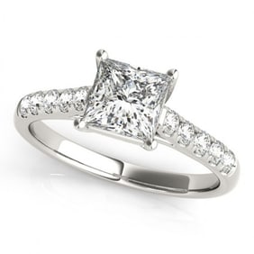 1.3 ctw Certified VS/SI Princess Diamond Ring 18k White Gold