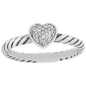 David Yurman diamond sterling silver petite
