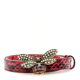 Gucci Snakeskin Queen Margaret Bee Belt