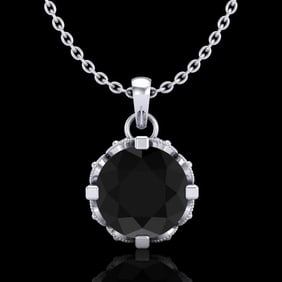 1.14 ctw Fancy Black Diamond Art Deco Stud Necklace 18k White Gold