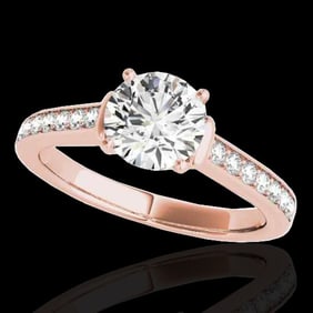 1.5 ctw Certified Diamond Solitaire Ring 10k Rose Gold