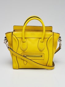 Celine Yellow Drummed Leather Nano Luggage