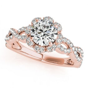 1.69 ctw Certified VS/SI Diamond Halo Ring 18k Rose Gold