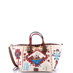 Christian Louboutin Caracaba Tote Embellished Canvas