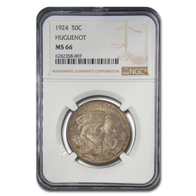 1924 Huguenot-Walloon Tercentenary Half Dollar MS-66