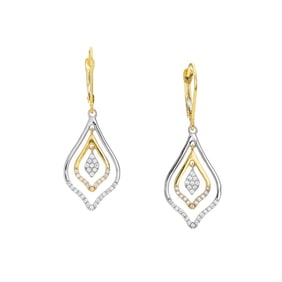 10K Two Tone Gold FANCY LEAF