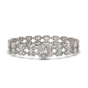 13.54 ctw Oval Diamond Bracelet 18K White Gold