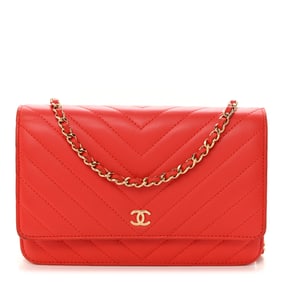 Chanel Caviar Chevron Quilted Wallet On