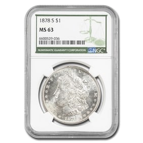 1878-S Morgan Dollar MS-63 NGC (Green