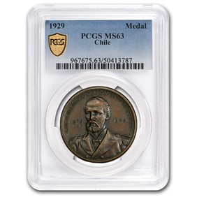 1929 Chile Iquique Battle Medal MS-63