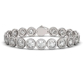 15.36 ctw Diamond Micro Pave Bracelet 18K White Gold