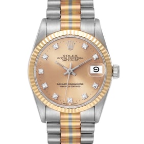 Rolex President Midsize Tridor White Yellow