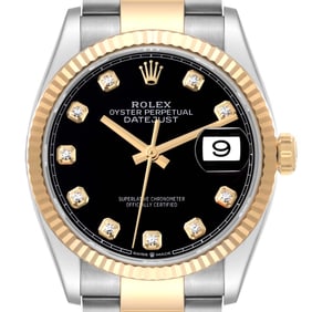 Rolex Datejust Steel Yellow Gold Black