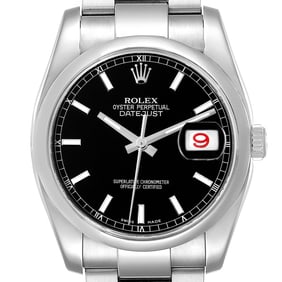 Rolex Datejust Steel Black Dial Roulette