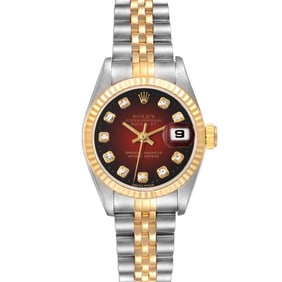 Rolex Datejust Red Diamond Dial Steel