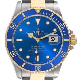 Rolex Submariner Blue Dial Steel Yellow