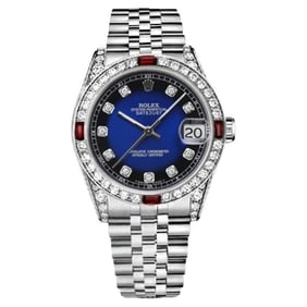 Rolex Datejust Custom Blue Vignette Diamond